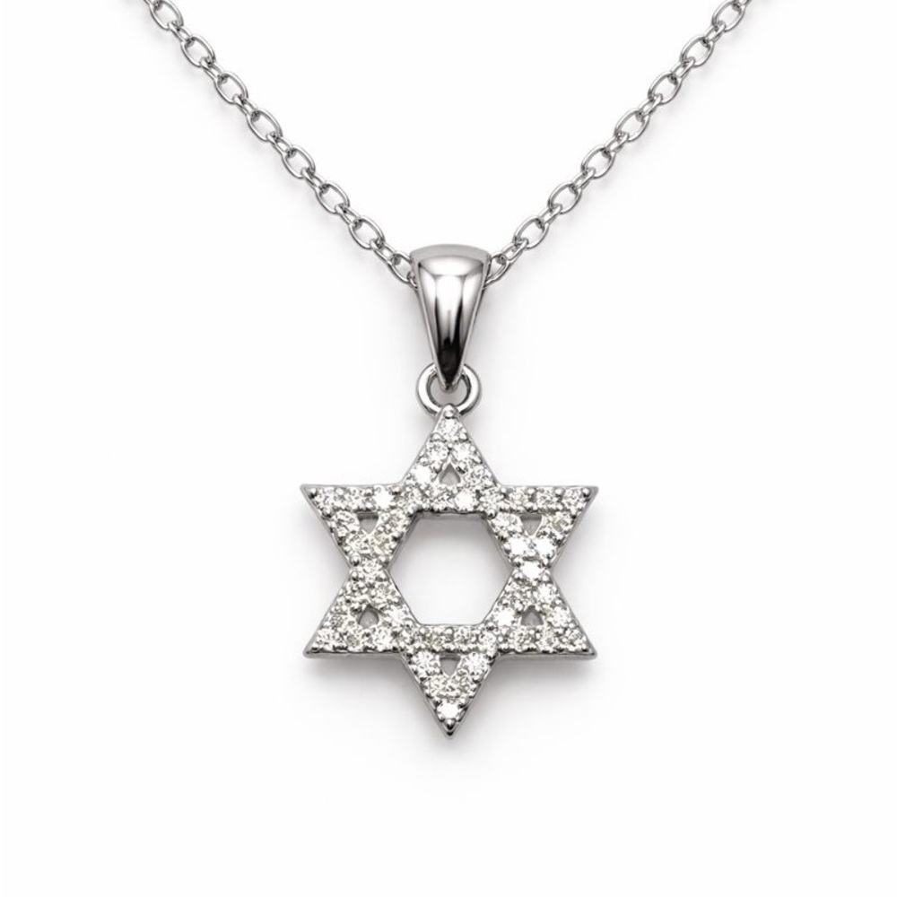 0.24 CT Moissanite Diamond Star of David ✡️ Pendant